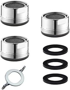 Olakin Filtro Grifo [3 Piezas], Filtro Grifo Cocina 24mm con Acero Inoxidable, Lavabo Filtro Aireador Grifo Cocina Filtro para Grifo Cocina Baño, (3 Pcs Junta de Goma + 1 Pcs llave)