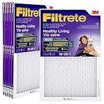 Filtrete 16x25x1 Furnace Filter, MPR 1500, MERV 12, Healthy Living Ultra-Allergen 3-Month Pleated 1-Inch Air Filters, 6 Filters