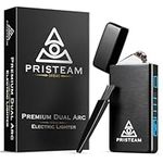 PrisTeam Electric Lighter - Gifts for Men Windproof Lighter - USB Rechargeable Arc Lighter Windproof Flameless Plasma Lighter with Battery Display, Birthday Gifts for Men, Women, Him, Her