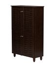 Wholesale Interiors SC864574 B-Wenge Winda Modern and Contemporary 4-Door Wooden Entryway Shoes Storage Cabinet, Dark Brown