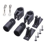 Boat Bimini Top Fittings Hardware 7/8 Inch Bimini Fittings Set,Nylon Bimini Top Fittings Boat Bimini Top Hardware Black Bimini Tops for Boats 6 Set,Bimini Top Slide,Deck Hinge,Cover Cap Eye End