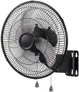 ZMRTDWO 18 Inch Oscillating Wall Mount Fan, 3 Speed High Velocity Powerful, 90° Oscillation & 30° Tilt Cooling, Wall Fan for Home, Offices, Greenhouse, Workshop, Patio, Outdoor, Indoor ETL Certified
