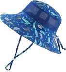 Home Prefer UPF50+ Wide Brim Mesh Kids Sun Hat Toddler Baby Sun Protection Hats (8-12 Years, Shark)