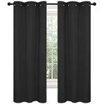 Deconovo Black Blackout Curtains 84 Inches Long, Grommet Room Darkening Thermal Insulated Window Drapes, Bedroom Blackout Panels for Living Room, 38x 84 Inch, 2 Panels