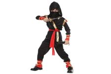 Modernaz Ninja Costume For Kids Boy Halloween Kids Costume Boy Ninja Super Hero Halloween Fancy Dress (5-6 Years) - Polyester, Black