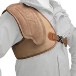 WAYNE'S DOG Adjustable Rifle Shotgun Field Shield, Leather Shooting Shirt Recoil Pad for Hunting Archery (#01 Righty Shoulder -Brown)