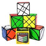 ROXENDA Speed Cube Set, 6 Pack Party Cubes Set Smooth Fast Magic Cube Toy for Party Favor, Party Bags Fillers for Kids as Gifts [6 Pack] (Irregular)