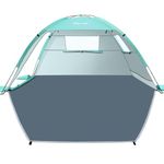 Glymnis Beach Tent Large for 3-4 Person, Portable UV Protection Beach Sun Shelter Lightweight Sun Shade Tent for Beach, Garden, Fishing, Picnic