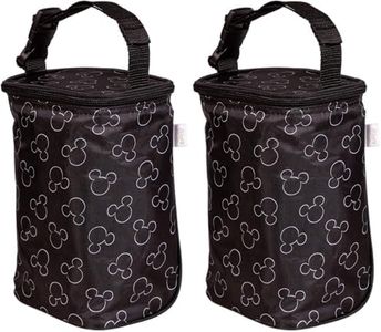 Disney Baby by J.L. Childress TwoCOOL Breastmilk Cooler - Double Baby Bottle & Food Bag - Ice Pack Included - Fits 2-4 Bottles - Insulated & Leak Proof Bottle Bag - Mickey Black (Pack of 2)