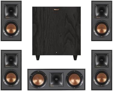 Klipsch Reference Home Theater Speaker Bundle – Includes (4) R-41M Bookshelf Speakers, (1) R-52C Center Channel, and (1) R-80SWi 8" Wireless Subwoofer for Immersive Surround Sound