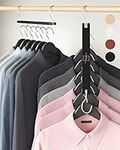 MORALVE Space Saving Hangers for Closet Organiser - 4 Pack European Beechwood Shirt Organiser for Closet - Space Saver Hangers for Clothes - Closet Clothes Organiser Space Saving Collapsible Hangers