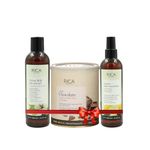 Rica Dark Chocolate Wax Combo Kit (1 Rica Body Wax, 1 Cotton Milk Pre Waxing Gel, 1 Rica Lemon After wax lotion)