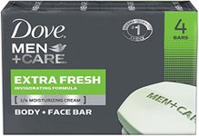 Dove Men+Care Body and Face Bar, Extra Fresh 4 oz, 4 Bar (Pack of 2)