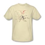 The Hobbit - Mens Lonely Mountain T-Shirt In Cream, Large, Cream