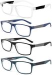 DONGDI Blue Light Blocking Reading Glasses 4 Pack Computer Readers for Women Men,Anti Glare UV Ray Filter Eyeglasses (4-pack mix, 2.25, diopters)