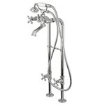 Kingston Brass CCK266K1 Kingston Freestanding Tub Faucet with Supply Line and Stop Valve, Polished Chrome