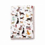 Little Unicorn – Woof Baby Blanket | 100% Cotton Muslin |Travel and Stroller Blanket |Babies and Toddlers | 30” x 40” | Machine Washable