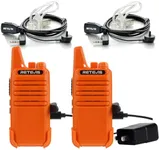 Retevis RT22 Two Way Radio, Long Range Walkie Talkies for Adults, Rechargeable Mini Two-Way Radios with Earpiece, VOX Handsfree, for Family Outdoor Camping Hiking Trip(Orange)