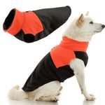 Gooby Fleece Vest Two Tone - Black, Large - Soft Fleece Vest with Durable and Convenient Metal Leash Ring - Stylish Two Tone Dog Sweater - Dog Clothes for Small Dog and Medium Dog