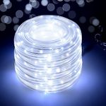 LED String Lights 20Meters/66Feet 200 LEDs IMAGE Waterproof Decorative Small Thin Rope Lights Plus 3 Meters/ 9.84 Feet Cord Lead Wire with 8 Flashing Modes for Indoor Outdoor Decorations Wedding Garden Patio Party -White