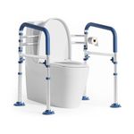 Loyoda Toilet Safety Rails for Seniors,Height-Adjustable Toilet Frame Width-Adjustable Toilet Handles Rail Provides Support for Seniors, Pregnant, Disabled