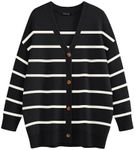 EFAN Womens Striped Cardigan Sweaters 2024 Winter Oversized Trendy Cute Going Out Top Lightweight Knit Long Cardigans