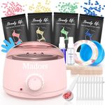 Madors Waxing Kit for Hair Removal, Wax Kit for Women, Wax Melt Warmer Intelligent Temperature Control, Wax Machine with Hard Wax Beads 400g for Full Body at Home