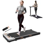 AIRHOT Walking Pad, 2 in 1 Under Desk Treadmill of Compact Space, 2.5HP Quiet Desk Treadmill with Remote Control & LED Display, Portable Treadmill for Home/Office, Installation-Free, Silver
