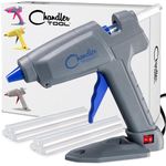 Chandler Tool Hot Glue Gun - 100 Watt Industrial Full Size High Temp Heavy Duty Hot Melt Glue Gun Kit with 10 Pcs Glue Sticks & Patented"Stand-Up" Base Stand, for Arts & Crafts, DIY, Repairs & More