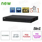 Dahua - DVR 16 Channels HD CVI AHD TVI ANALOGUE IP 4K 8MP POC Dahua - XVR5216AN-4KL-X-16P