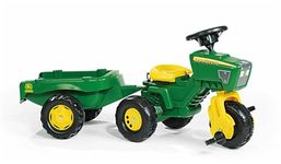 ROLLY TOYS | rollyTrac John Deere with Sound and Trailer | Pedal Tractor | 052769, Yellow