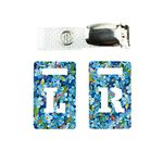 X-ray Markers with Carry-on Strap Radiography Tablet Markers Radiopaque L and R for Radiographer with Forget-Me-Not Multicolour Pattern Clip with Metal Poppers