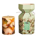 PRADECOR Scented Pillar Candle for Home Decor & Gifting – Jasmine Scented | Set of 1 – 3X4 Inch – Designer Candle | Soy Wax – 390gm | Fragrance Candles for Festival Decor & Gifting