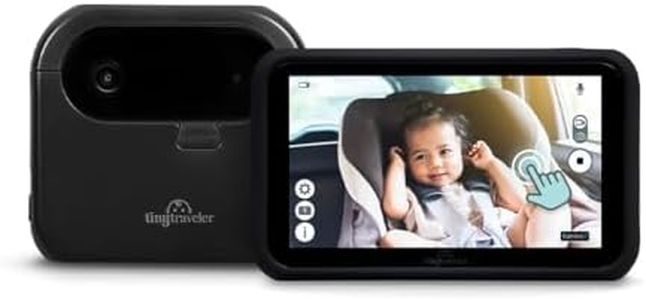 Tiny Traveler Baby Monitor - Tiny Wireless Basic Kit (TT002PBB) with Power Bank - Wireless Baby Car Monitor Camera, 8 Hours Power Bank, Night Vision, Video Record & Share, 5" Touchscreen LCD - Black