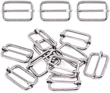 Swpeet 60Pcs 1/2 Inch - 13mm Sliver Metal Rings Metal Rectangle Adjuster Triglides Slides Buckle, Roller Pin Buckles Slider Strap Adjuster Keychains for Belt Bags DIY Accessories (Sliver, 1/2 Inch)