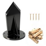 Firewood Kindling Splitter, Base Mounted Log Splitter Wedge Heavy Duty Wood Splitting Timber Mounted Axe Chisel