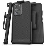 Encased Galaxy S20 Ultra Belt Clip Case (Thin Armor) Slim Grip Cover with Holster (Samsung S20 Ultra 6.9) Black