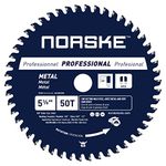 Norske Tools NCSBP208 5-3/8 inch 50T Metal Cutting Saw Blade for Steel Roofing, Metal Siding, Steel Pipe, Steel Studs & More 2 Bushings (5/8 inch to 10mm & 5/8 inch to 1/2 inch)