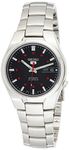 Seiko Men's 5' Japanese Automatic Stainless Steel Casual Watch, Color: Black dial (Model: SNK617), White, Casual