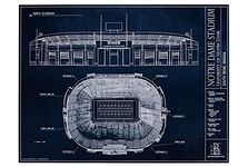 Notre Dame Stadium Blueprint Style