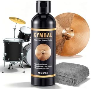 Avenuebool Cymbal Cleaner, 8 oz (240 ml) Cymbal Polish with Premium Microfiber Cloth, Remove Drumstick Marks, Deep Clean & Mirror Shine for Brilliant Finish Cymbals, Improve Sound