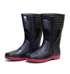 Hillson Welsafe Safety Gumboots, Black-Red, Size 10