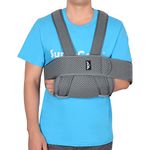 supregear Arm Sling Shoulder Immobilizer, Adjustable Comfortable Shoulder Arm Immobilizer Sling Swathe Breathable Shoulder Support Brace for Injured Arm/Hand/Elbow (Dark Grey, Standard)