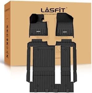 LASFIT Floor Mats Fit for Toyota Sienna 2021-2024(8 Passengers) All Weather TPE Custom Fit Floor Liner for Toyota Sienna 8 Seats Front and Rear Car Mats, Black