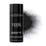 Toppik Hair Building Fibres Powder, Black, 27.5g Bottle - for A Thicker-looking Hairline, Crown and Beard, Instant Thinning Concealer for Men and Women 