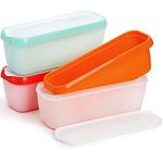 Peohud 3 Pack Ice Cream Containers, 1.5 Quarts Ice Cream Tubs with Lids, Freezer Storage Container for Sorbet, Frozen Yogurt and Gelato, Non-Slip Base, Dishwasher Safe