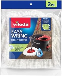 Vileda EasyWring Mop Head Refill (Pack of 2) | Machine Washable & Reusable Mop Refills | Spin Mop Replacement Head | Safe and Effective on All Floor Types | Use for Mopping or Dusting