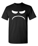 Mad Smile Face Graphic Sarcastic Emoticon Funny T Shirt, Black, Large