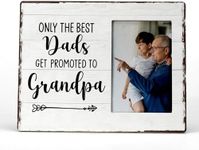 FONDCANYON Grandpa Picture Frame, Grandad Gifts, Papa Picture Frame, New Grandpa Gifts, Grandpa Baby Announcement, Grandfather Gifts, Only The Best Dads Get Promoted to Grandpa Photo Frame 4x6