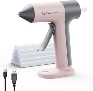 Tilswall Cordless Glue Gun, 4V Fast Preheating Hot Glue Gun with 20pcs Premius Glue Sticks(20x140mm), 2000mAh Type-c Rechargeable, Suitable for DIY Craft, Home Repaire